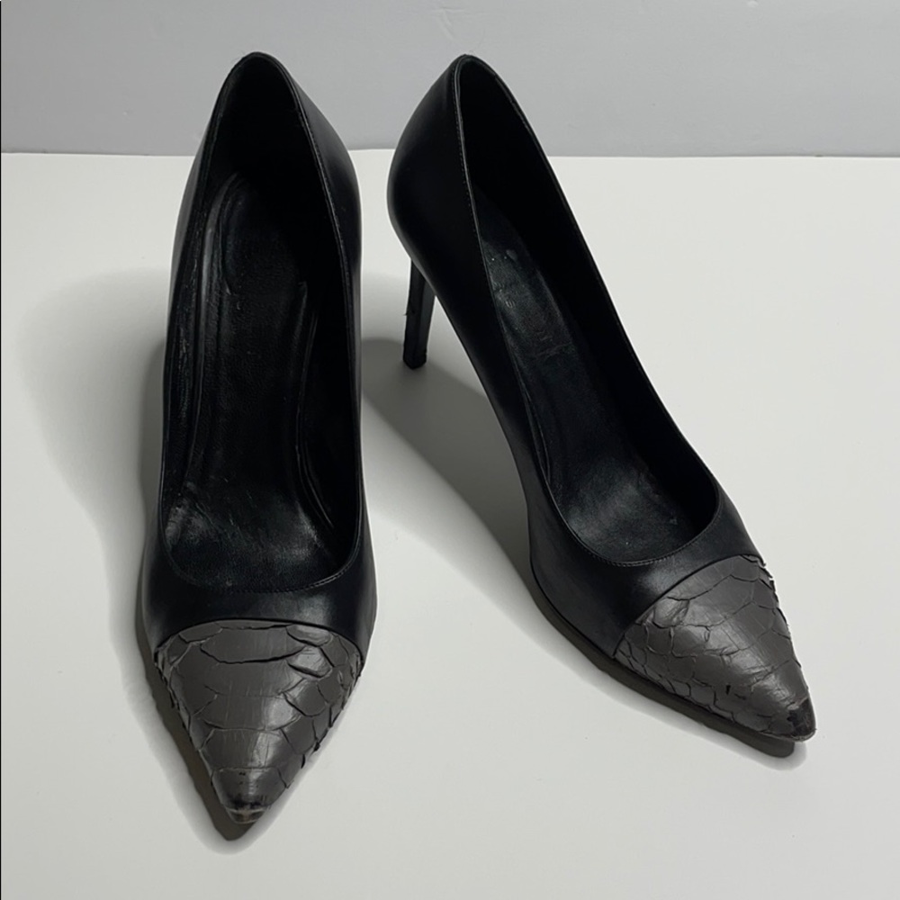 Saint Laurent, Python Toe Janis Pumps - image 1